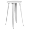 Commercial Grade 24'' Round White Metal Indoor-Outdoor Bar Height Table - Flash Furniture