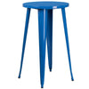 24'' Round Blue Metal Indoor-Outdoor Bar Table Set with 2 Cafe Stools - Flash Furniture