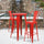24'' Round Red Metal Indoor-Outdoor Bar Table Set with 2 Cafe Stools - Flash Furniture