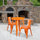 24'' Round Orange Metal Indoor-Outdoor Table Set with 2 Arm Chairs - Flash Furniture