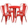 24'' Round Red Metal Indoor-Outdoor Table Set with 4 Cafe Chairs - Flash Furniture