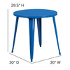 Commercial Grade 30'' Round Blue Metal Indoor-Outdoor Table - Flash Furniture