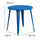 Commercial Grade 30'' Round Blue Metal Indoor-Outdoor Table - Flash Furniture