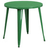 Commercial Grade 30'' Round Green Metal Indoor-Outdoor Table - Flash Furniture