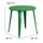 Commercial Grade 30'' Round Green Metal Indoor-Outdoor Table - Flash Furniture