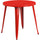 Commercial Grade 30'' Round Red Metal Indoor-Outdoor Table - Flash Furniture