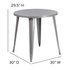 Commercial Grade 30'' Round Silver Metal Indoor-Outdoor Table - Flash Furniture