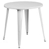 Commercial Grade 30'' Round White Metal Indoor-Outdoor Table - Flash Furniture