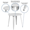 Commercial Grade 30'' Round White Metal Indoor-Outdoor Table - Flash Furniture