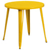 Commercial Grade 30'' Round Yellow Metal Indoor-Outdoor Table - Flash Furniture