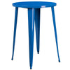 30'' Round Blue Metal Indoor-Outdoor Bar Table Set with 2 Cafe Stools - Flash Furniture