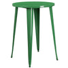 30'' Round Green Metal Indoor-Outdoor Bar Table Set with 2 Cafe Stools - Flash Furniture