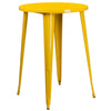 30'' Round Yellow Metal Indoor-Outdoor Bar Table Set with 2 Cafe Stools - Flash Furniture