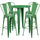 30'' Round Green Metal Indoor-Outdoor Bar Table Set with 4 Cafe Stools - Flash Furniture