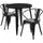 30'' Round Black Metal Indoor-Outdoor Table Set with 2 Arm Chairs - Flash Furniture