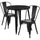 30'' Round Black Metal Indoor-Outdoor Table Set with 2 Cafe Chairs - Flash Furniture