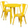 30'' Round Yellow Metal Indoor-Outdoor Table Set with 2 Cafe Chairs - Flash Furniture