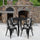 30'' Round Black Metal Indoor-Outdoor Table Set with 4 Arm Chairs - Flash Furniture