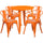 30'' Round Orange Metal Indoor-Outdoor Table Set with 4 Arm Chairs - Flash Furniture