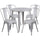 30'' Round Silver Metal Indoor-Outdoor Table Set with 4 Cafe Chairs - Flash Furniture