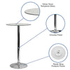 23.5'' Round Glass Table with 35.5''H Chrome Base - Flash Furniture