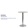 23.5'' Round Glass Table with 35.5''H Chrome Base - Flash Furniture