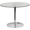 39.25'' Round Glass Table with 29''H Chrome Base - Flash Furniture