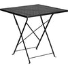 Commercial Grade 28'' Square Black Indoor-Outdoor Steel Folding Patio Table - Flash Furniture