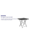 Commercial Grade 28'' Square Black Indoor-Outdoor Steel Folding Patio Table - Flash Furniture