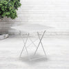 Commercial Grade 28'' Square White Indoor-Outdoor Steel Folding Patio Table - Flash Furniture