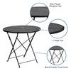 Commercial Grade 30'' Round Black Indoor-Outdoor Steel Folding Patio Table - Flash Furniture