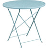 Commercial Grade 30'' Round Sky Blue Indoor-Outdoor Steel Folding Patio Table - Flash Furniture