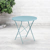 Commercial Grade 30'' Round Sky Blue Indoor-Outdoor Steel Folding Patio Table - Flash Furniture