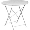 Commercial Grade 30'' Round White Indoor-Outdoor Steel Folding Patio Table - Flash Furniture