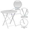 Commercial Grade 30'' Round White Indoor-Outdoor Steel Folding Patio Table - Flash Furniture