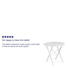 Commercial Grade 30'' Round White Indoor-Outdoor Steel Folding Patio Table - Flash Furniture