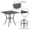 Commercial Grade 28'' Square Black Indoor-Outdoor Steel Patio Table - Flash Furniture