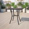 Commercial Grade 28'' Square Black Indoor-Outdoor Steel Patio Table - Flash Furniture