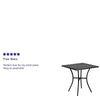 Commercial Grade 28'' Square Black Indoor-Outdoor Steel Patio Table - Flash Furniture