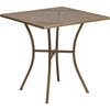 Commercial Grade 28'' Square Gold Indoor-Outdoor Steel Patio Table - Flash Furniture