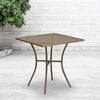 Commercial Grade 28'' Square Gold Indoor-Outdoor Steel Patio Table - Flash Furniture