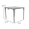 2.83-Foot Square Bi-Fold Gray Plastic Folding Table with Carrying Handle - Flash Furniture