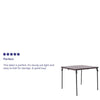 2.83-Foot Square Bi-Fold Gray Plastic Folding Table with Carrying Handle - Flash Furniture
