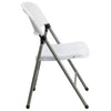 HERCULES Series 330 lb. Capacity White Plastic Folding Chair with Gray Frame - Flash Furniture
