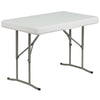 3 Piece Portable Plastic Folding Bench and Table Set - Flash Furniture