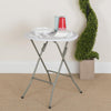 2-Foot Round Granite White Plastic Folding Table - Flash Furniture