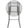 2.6-Foot Round Granite White Plastic Bar Height Folding Table - Flash Furniture