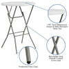 2.6-Foot Round Granite White Plastic Bar Height Folding Table - Flash Furniture