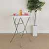2.6-Foot Round Granite White Plastic Bar Height Folding Table - Flash Furniture