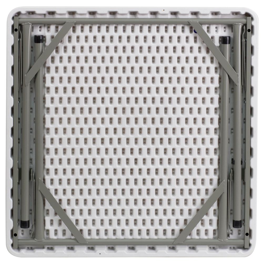 2.85-Foot Square Granite White Plastic Folding Table - Flash Furniture